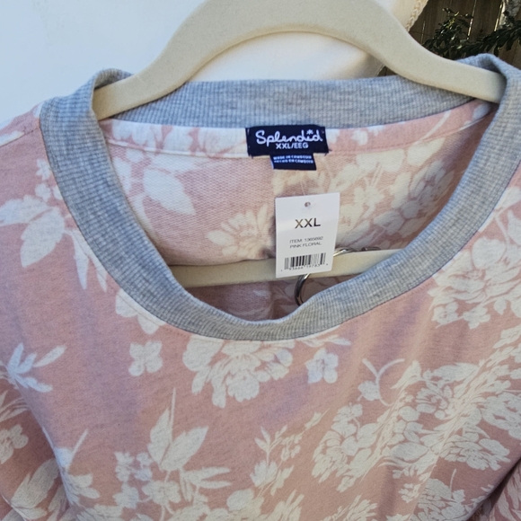 Nwt Splendid 2 Piece Pink Floral Print French Terry Pajamas/Lounge Set XXL/EEG - Picture 8 of 15